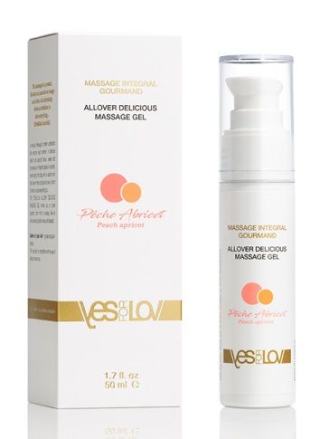 Универсальный массажный гель-смазка Allover Delicious Massage Gel с ароматом персика и аброкоса - 50 мл. - YESforLOV - купить с доставкой в Батайске