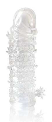 Закрытая прозрачная рельефная насадка Crystal sleeve - 13 см. - Erowoman-Eroman - в Батайске купить с доставкой