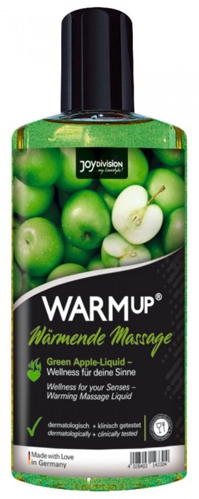 Массажное масло WARMup Green Apple с ароматом яблока - 150 мл. - Joy Division - купить с доставкой в Батайске
