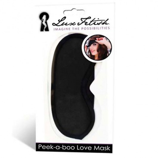 Черная маска на глаза Peek-a-Boo - Lux Fetish - купить с доставкой в Батайске