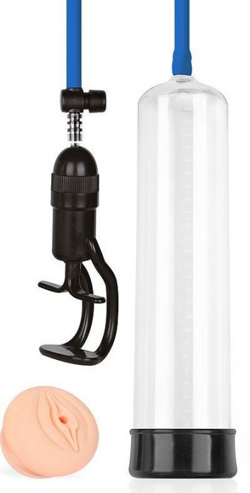 Прозрачная вакуумная помпа Sex Expert с насадкой-вагиной - Sex Expert - в Батайске купить с доставкой