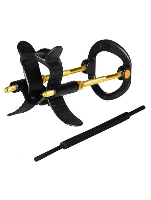 Черно-золотистый экстендер для пениса Sex Expert - Sex Expert - в Батайске купить с доставкой