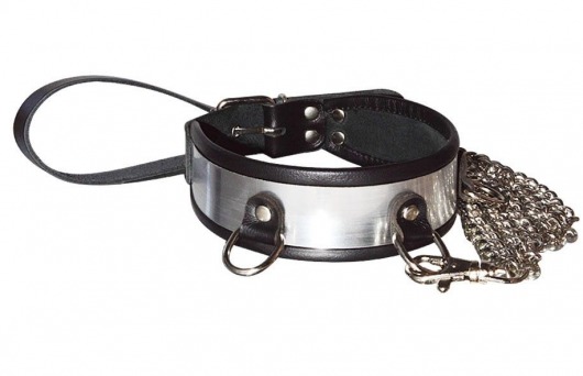 Стильный ошейник с металлическим блеском и поводком - Sitabella - купить с доставкой в Батайске