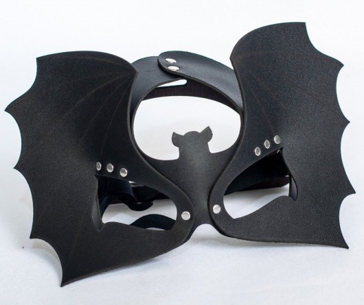 Черная кожаная маска на глаза  Летучая мышь - Sitabella - купить с доставкой в Батайске