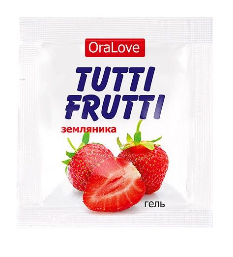 Пробник гель-смазки Tutti-frutti с земляничным вкусом - 4 гр. - Биоритм - купить с доставкой в Батайске