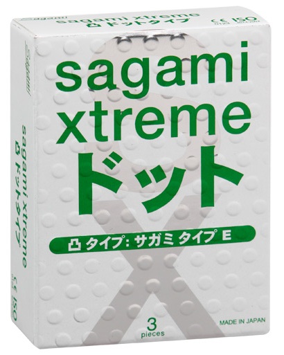 Презервативы Sagami Xtreme SUPER DOTS с точками - 3 шт. - Sagami - купить с доставкой в Батайске