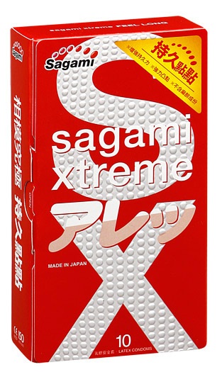 Утолщенные презервативы Sagami Xtreme Feel Long с точками - 10 шт. - Sagami - купить с доставкой в Батайске