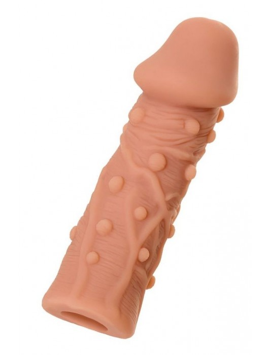 Телесная реалистичная насадка KOKOS Extreme Sleeve 06 с дополнительной стимуляцией - 12,7 см. - KOKOS - в Батайске купить с доставкой