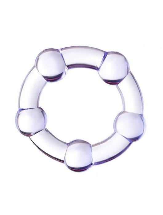 Фиолетовое эрекционное кольцо на пенис с бусинами - Штучки-дрючки - в Батайске купить с доставкой