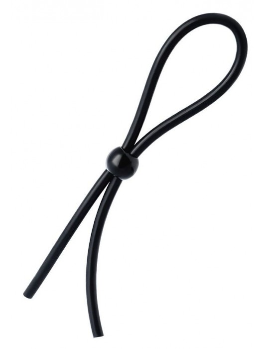 Черное лассо на пенис с одной бусиной - A-toys - в Батайске купить с доставкой