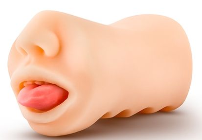 Телесный мастурбатор-ротик с язычком Oral Anne - Blush Novelties - в Батайске купить с доставкой