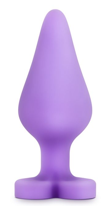 Фиолетовая анальная пробка Naughty Candy Heart Do Me Now - 8,9 см. - Blush Novelties - купить с доставкой в Батайске