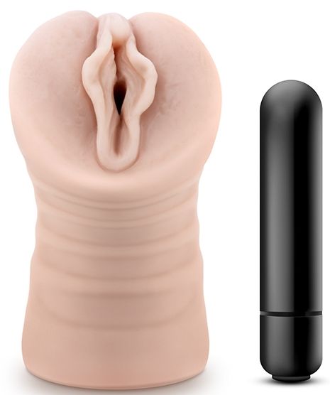 Телесный мастурбатор-вагина с вибропулей Ashley - Blush Novelties - в Батайске купить с доставкой