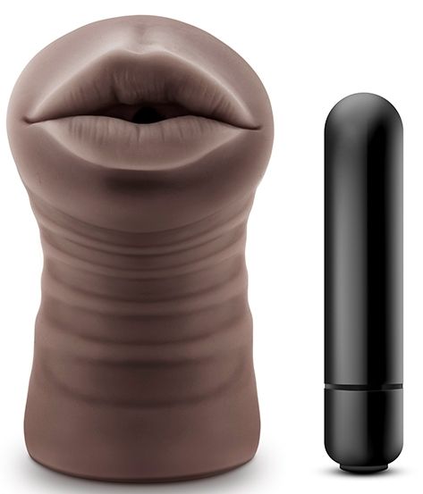 Коричневый мастурбатор-ротик Heather - Blush Novelties - в Батайске купить с доставкой