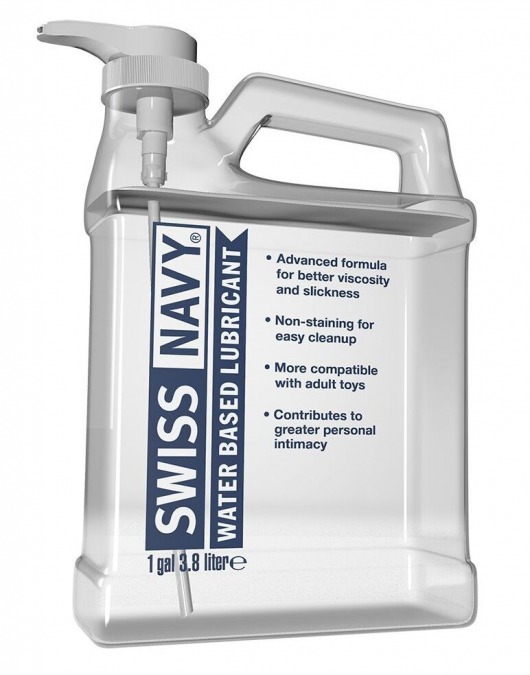 Канистра лубриканта Swiss Navy Water Based Lube на водной основе - 3,8 л. - Swiss navy - купить с доставкой в Батайске