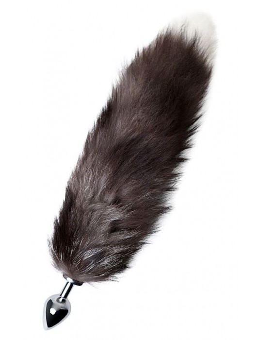 Серебристая металлическая анальная втулка с хвостом чернобурой лисы - размер S - ToyFa - купить с доставкой в Батайске
