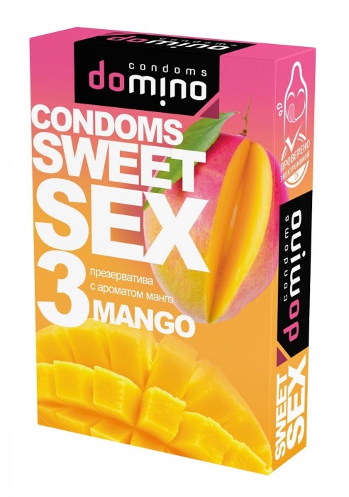 Презервативы для орального секса DOMINO Sweet Sex с ароматом манго - 3 шт. - Domino - купить с доставкой в Батайске