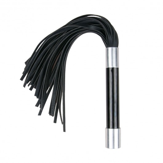 Черная плеть Easytoys Flogger With Metal Grip - 38 см. - Easy toys - купить с доставкой в Батайске