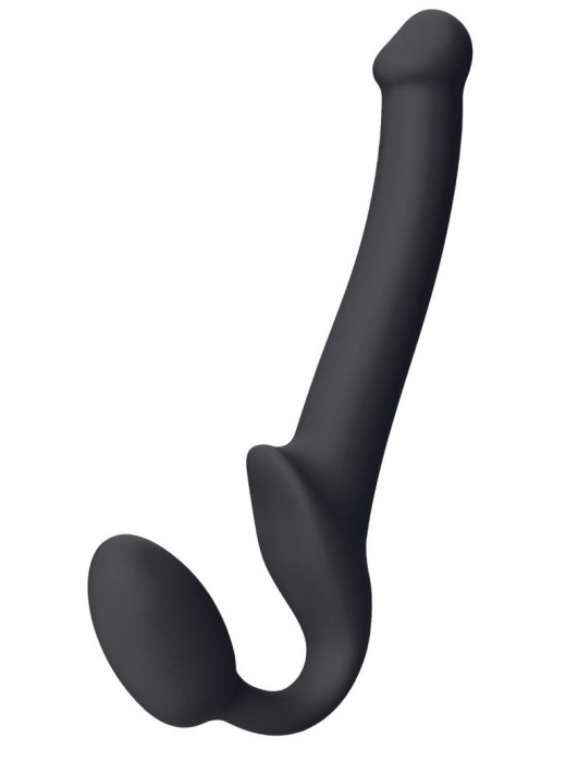 Черный безремневой страпон Silicone Bendable Strap-On S - Strap-on-me - купить с доставкой в Батайске