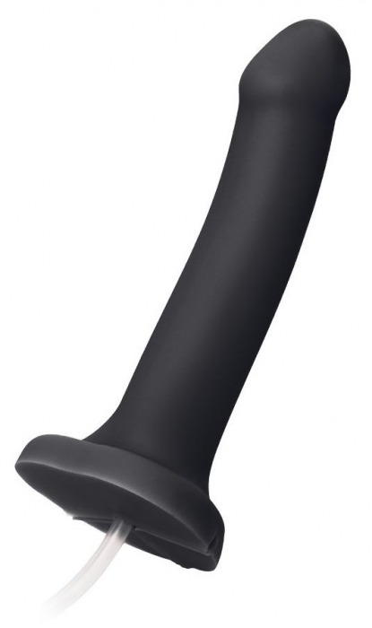 Черный фаллос с имитацией эякуляции Silicon Cum Dildo L - 19,6 см. - Strap-on-me - купить с доставкой в Батайске