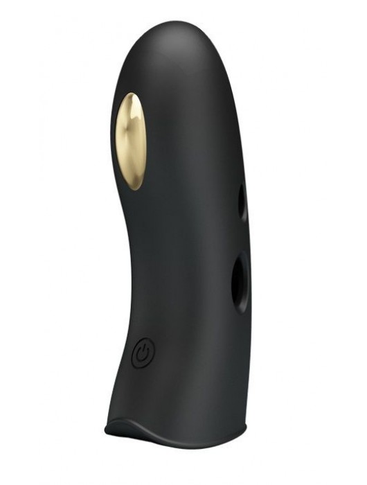 Черная вибронасадка на палец с электростимуляцией Marico - Baile - купить с доставкой в Батайске