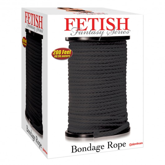 Черная веревка для связывания Bondage Rope - 60,9 м. - Pipedream - купить с доставкой в Батайске