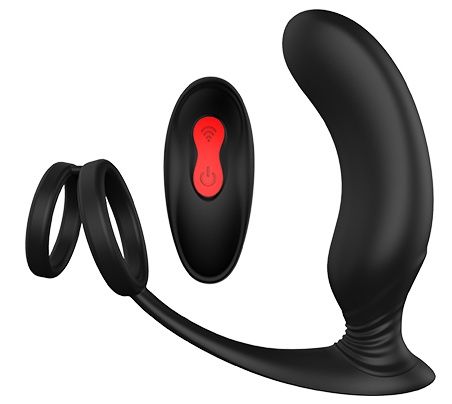 Черный массажер простаты REMOTE P-PLEASER - Dream Toys - в Батайске купить с доставкой