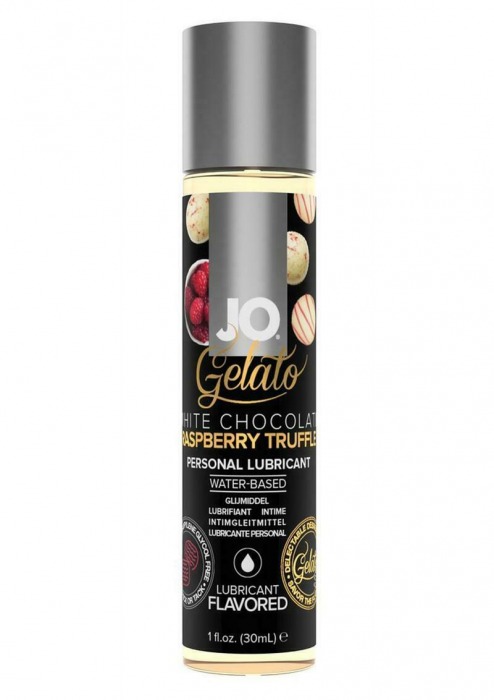 Лубрикант с ароматом трюфелей из белого шоколада и малины JO GELATO WHITE CHOCOLATE RASPBERRY TRUFFLE - 30 мл. - System JO - купить с доставкой в Батайске