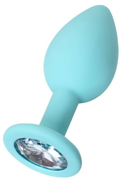 Мятная анальная пробка с прозрачным кристаллом Brilliant - 7 см. - ToyFa - купить с доставкой в Батайске