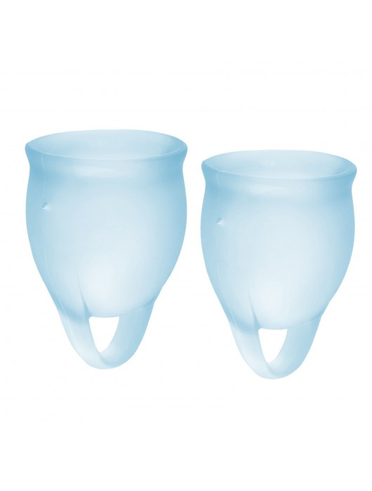 Набор голубых менструальных чаш Feel confident Menstrual Cup - Satisfyer - купить с доставкой в Батайске