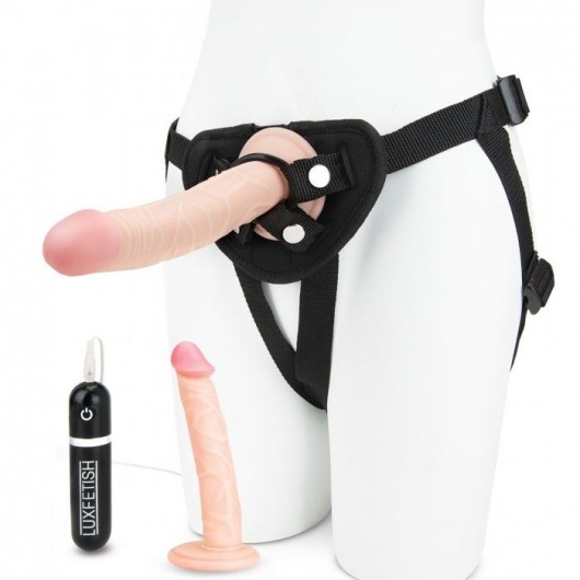 Регулируемые трусики с 2 насадками - 16 и 15 см. - Lux Fetish - купить с доставкой в Батайске