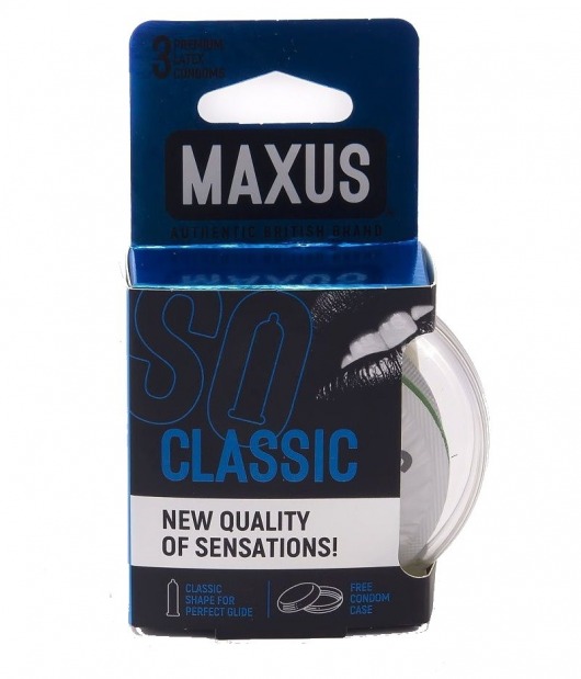 Классические презервативы в пластиковом кейсе MAXUS Classic - 3 шт. - Maxus - купить с доставкой в Батайске