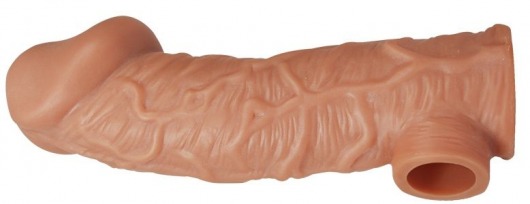 Телесная насадка на фаллос с отверстием для мошонки EXTREME SLEEVE - 17,6 см. - KOKOS - в Батайске купить с доставкой