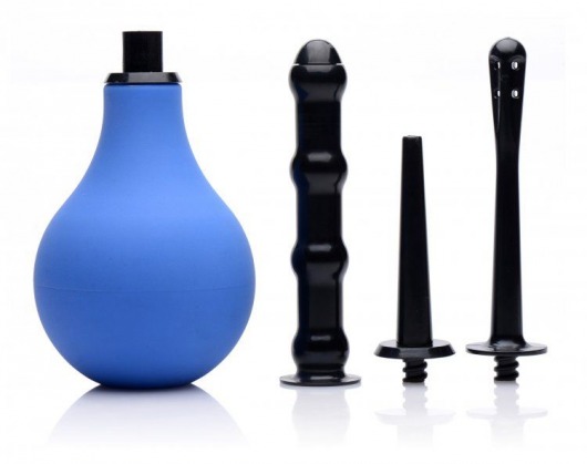 Анальный душ с 3 насадками Premium One-way Valve Anal Douche Set - XR Brands - купить с доставкой в Батайске