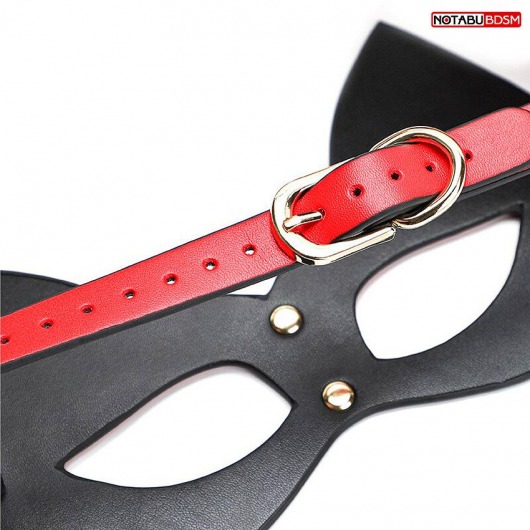 Красно-черная игровая маска с ушками - Notabu - купить с доставкой в Батайске