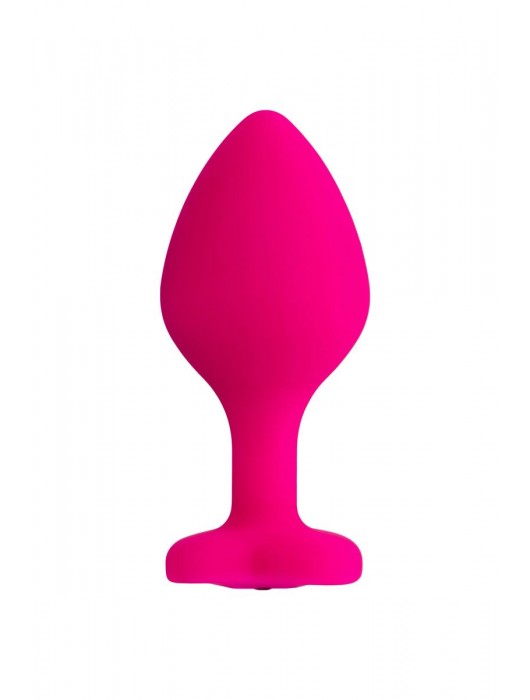 Розовая анальная втулка Diamond Heart с прозрачным кристаллом - 8 см. - ToyFa - купить с доставкой в Батайске