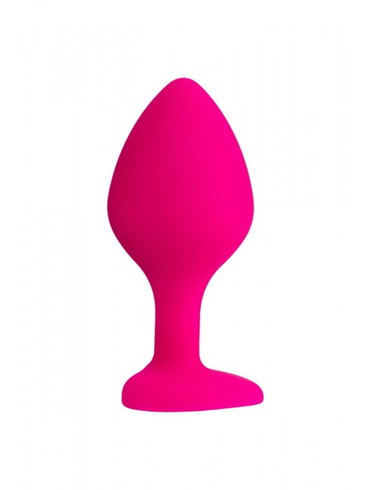 Розовая анальная втулка Diamond Heart с прозрачным кристаллом - 8 см. - ToyFa - купить с доставкой в Батайске