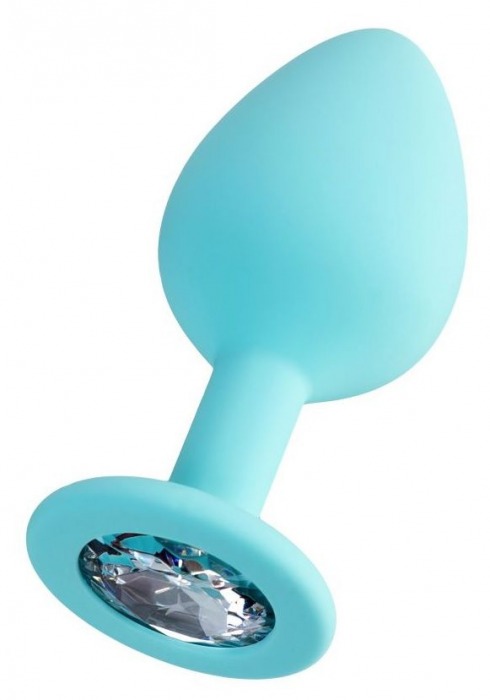 Мятная анальная втулка Brilliant с прозрачным кристаллом - 8 см. - ToyFa - купить с доставкой в Батайске