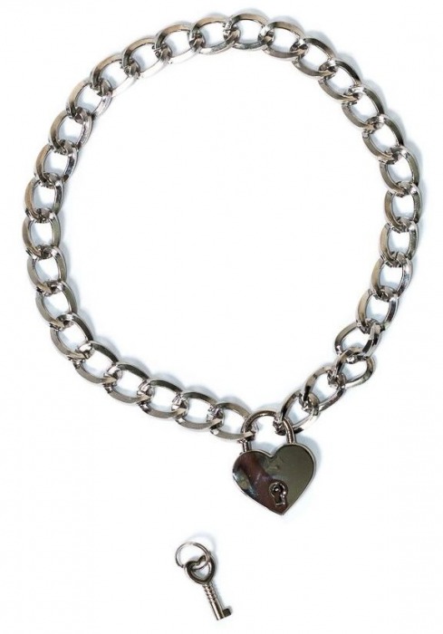 Серебристый ошейник Embrace с ключиком - Lola Games - купить с доставкой в Батайске