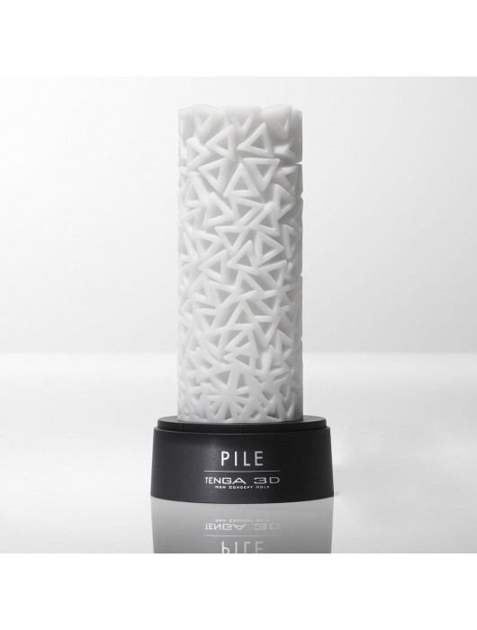 Белый 3D мастурбатор PILE - Tenga - в Батайске купить с доставкой