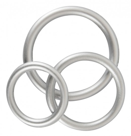 Набор из 3 эрекционных колец под металл Metallic Silicone Cock Ring Set - Orion - в Батайске купить с доставкой