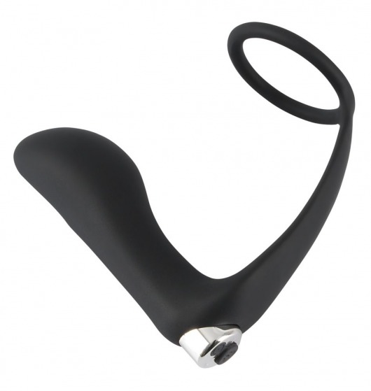 Черное эрекционное кольцо с анальной вибропробкой Vibrating Ring   Plug - Orion - в Батайске купить с доставкой