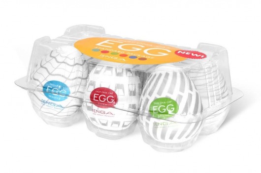 Набор из 6 мастурбаторов Tenga EGG Easy Beat с различным рельефом - Tenga - в Батайске купить с доставкой