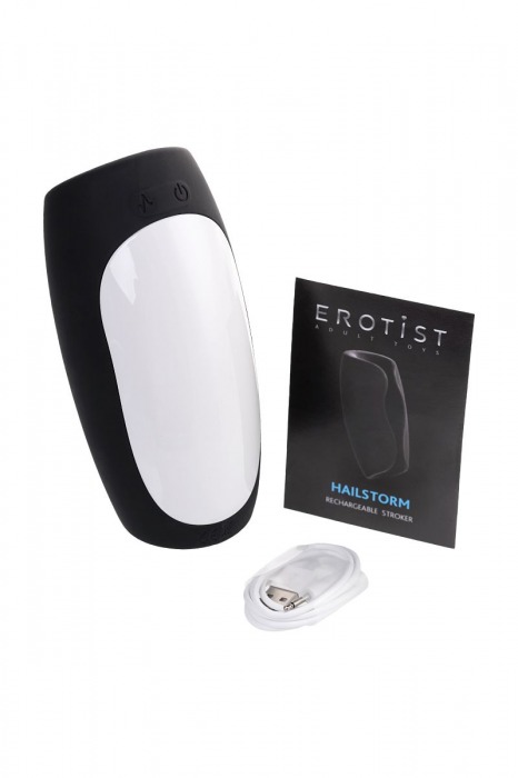 Черно-белый перезаряжаемый мастурбатор Erotist Hailstorm - Erotist Adult Toys - в Батайске купить с доставкой
