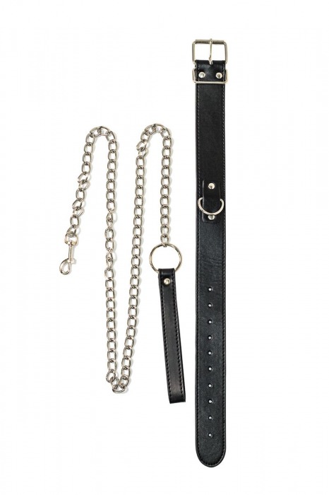 Черный ошейник с поводком Wild - Lola Games - купить с доставкой в Батайске