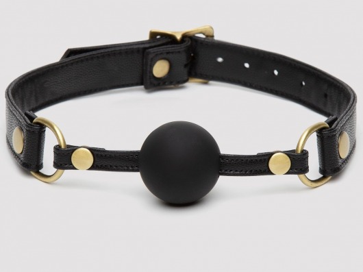 Черный кляп-шар Bound to You Faux Leather Ball Gag - Fifty Shades of Grey - купить с доставкой в Батайске