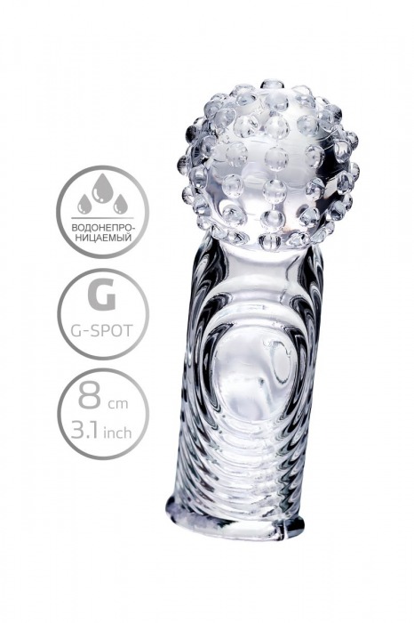 Прозрачная рельефная насадка на палец Ricol - 8 см. - A-toys