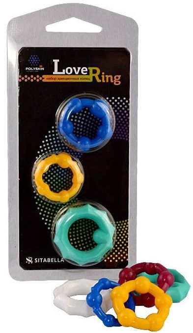 Набор из 3 цветных эрекционных колец Love Ring - Sitabella - в Батайске купить с доставкой