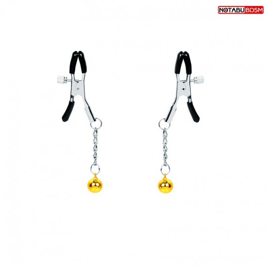 Оригинальные зажимы на соски с желтыми шариками - Notabu - купить с доставкой в Батайске