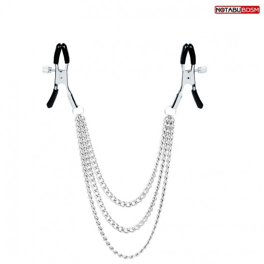 Оригинальные зажимы на соски с тройной цепочкой - Notabu - купить с доставкой в Батайске